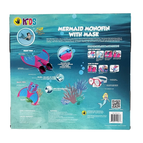 NIB Kid’s Mermaid Monofin with Mask Set - Picture 9 of 10